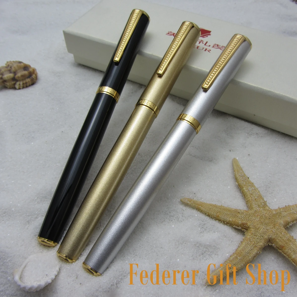 3 Color Set LISEUR L33 Metal Case Fountain Pen Unique Nib Gift Ink Pen