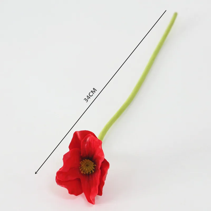 Flone High Quality Mini Artificial Poppies Branch Simulation Flowers Poppies Fake Flower For Wedding Home Office Party Decor Art (14)
