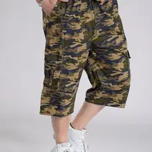 Большие размеры XXL 4XL 5XL 6XL хлопок с эластичной талией Шорты короткие мужские пляжные Камуфляж Короткие брюки