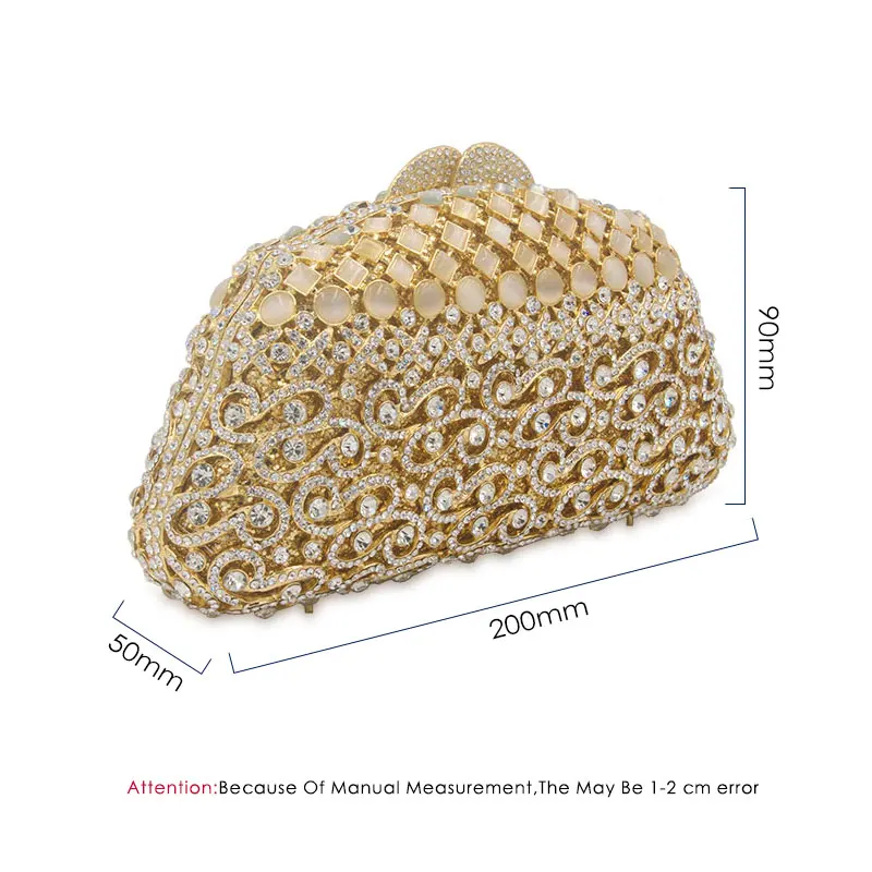 Дамский золотой кошелек, Свадебный клатч, металлическая выдолбленная вечерняя сумочка в виде жемчужины, прозрачная коробка для туалетных принадлежностей, сумки