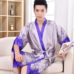 2019 весна, лето, осень для мужчин Китай традиционные атласные шелковые халаты Мужской ванной Халат повседневное Домашняя одежда человек