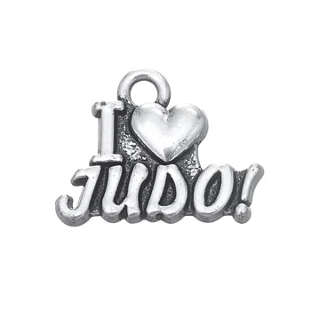 

EUEAVAN 30pcs Zinc Alloy I Love Judo Word Charms Sport Series Pendants For Jewelry DIY Handmade Gift For Judoist