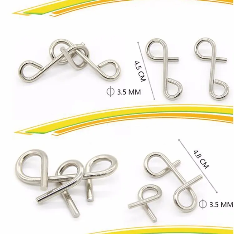 1 шт. случайный узор 3D Блокировка металла головоломки IQ провода головоломки игры для детей взрослых детей