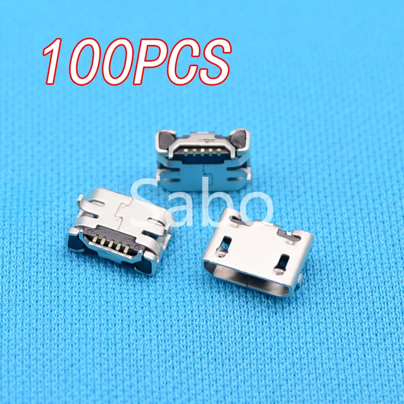 100 шт. разъем Micro USB гнездо Тип 5Pin SMT для телефонов Хвостовая зарядная розетка