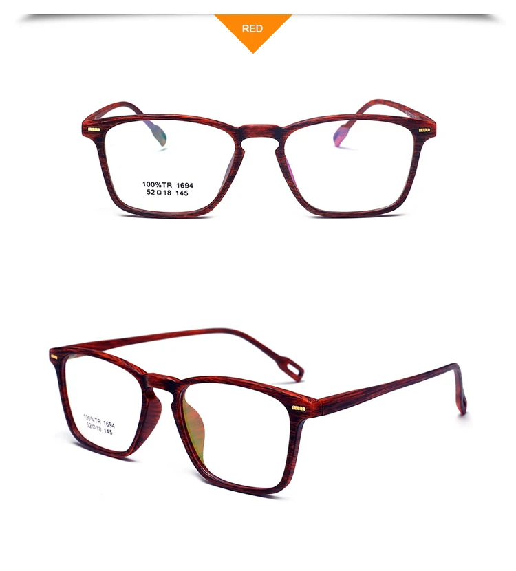 Новый Имитация дерева зерна супер легкие Винтаж квадратная рамка для очков Для женщин Для Мужчин Оптический очки по назначению очки для