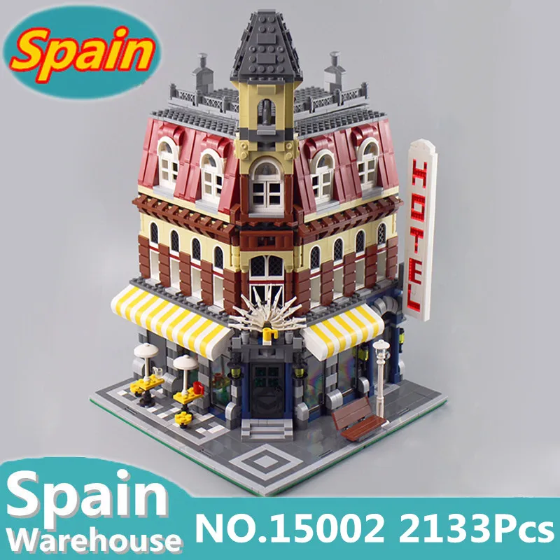 

15002 building blocks 2133pcs City Series view the Cafe Corner Set Legoing with Figures toys Creators City Street 10182 blocks