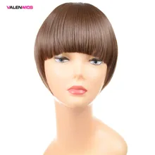 Парики на День святого Валентина спереди аккуратные челки Клип В челке один кусок Staight синтетические волосы для наращивания накладная бахрома взрыва 8 ''чистый цвет для женщин