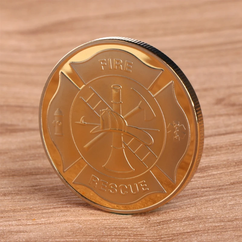 

Children Love Interesting Commemorative Coin Collection Art Plating Imitation Golden Firefighters Rescue Drop Shipping Support