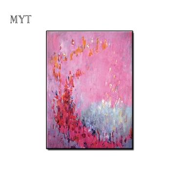 

MYT Unframed Wall Art Painting Abstract Pink Colorful Handmade Picture Hot Sale Posters Wall Art Canvas Painting for Living Room