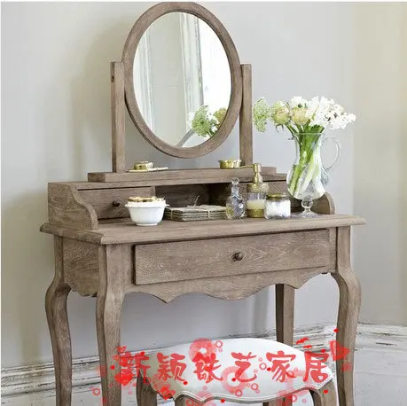 American Country Wood Dresser Dressing Table Mirror Vanity Mirror