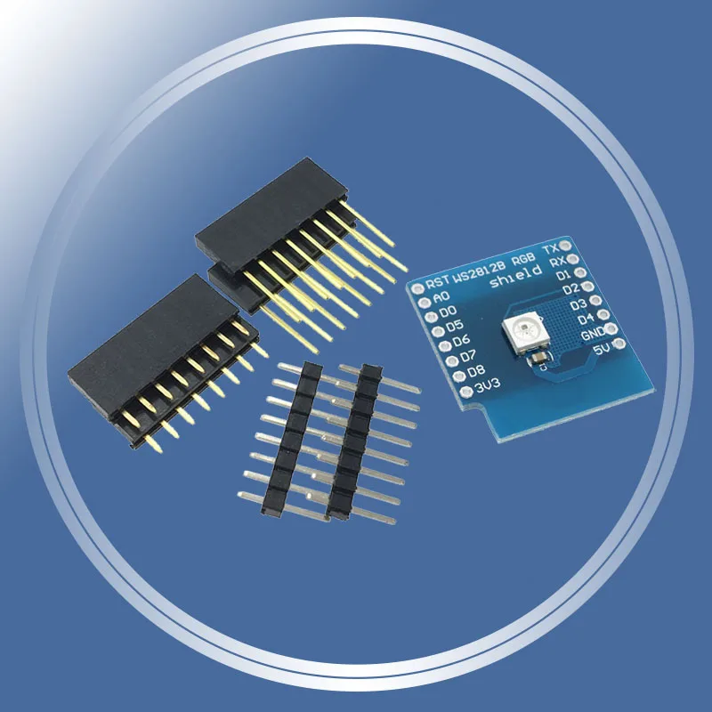 WS2812B щит RGB для WeMos D1 mini WS2812 ESP8266 плата модуля | Электронные компоненты и