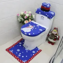 Снеговики, елки ванная комната 3 шт./компл. синяя для туалетной сиденья Decoratie Новогоднее Рождественское украшение раковины для ванной комнаты WC