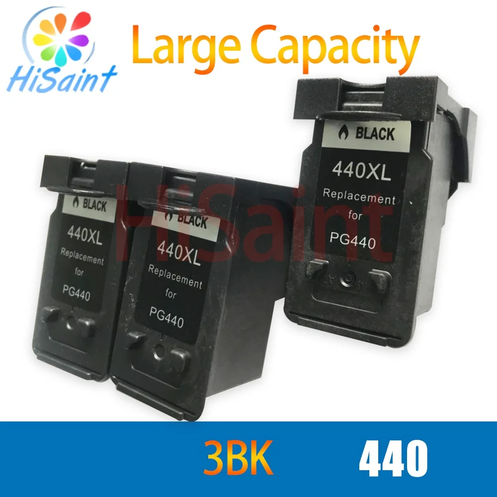 hisaint 3x Ink Cartridge For Canon 440 PGI 440 PGI440 Black For Canon MG2180 MX458 Inkjet