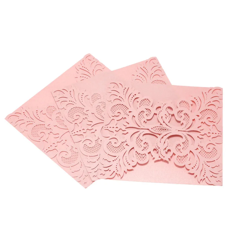  10 Pcs/ Set Wedding Party Invitation Card Decor Cards Envelope Delicate Carved Flower Wedding Party - 33034327132
