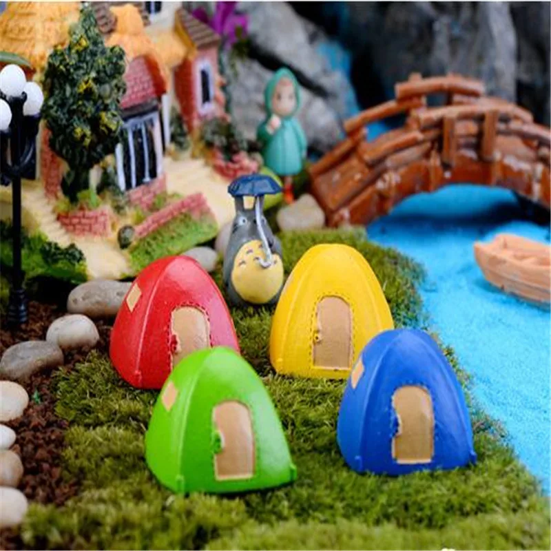 1PCS 4 color Miniature Resin Dome Tent Yurt Micro Landscape Craft