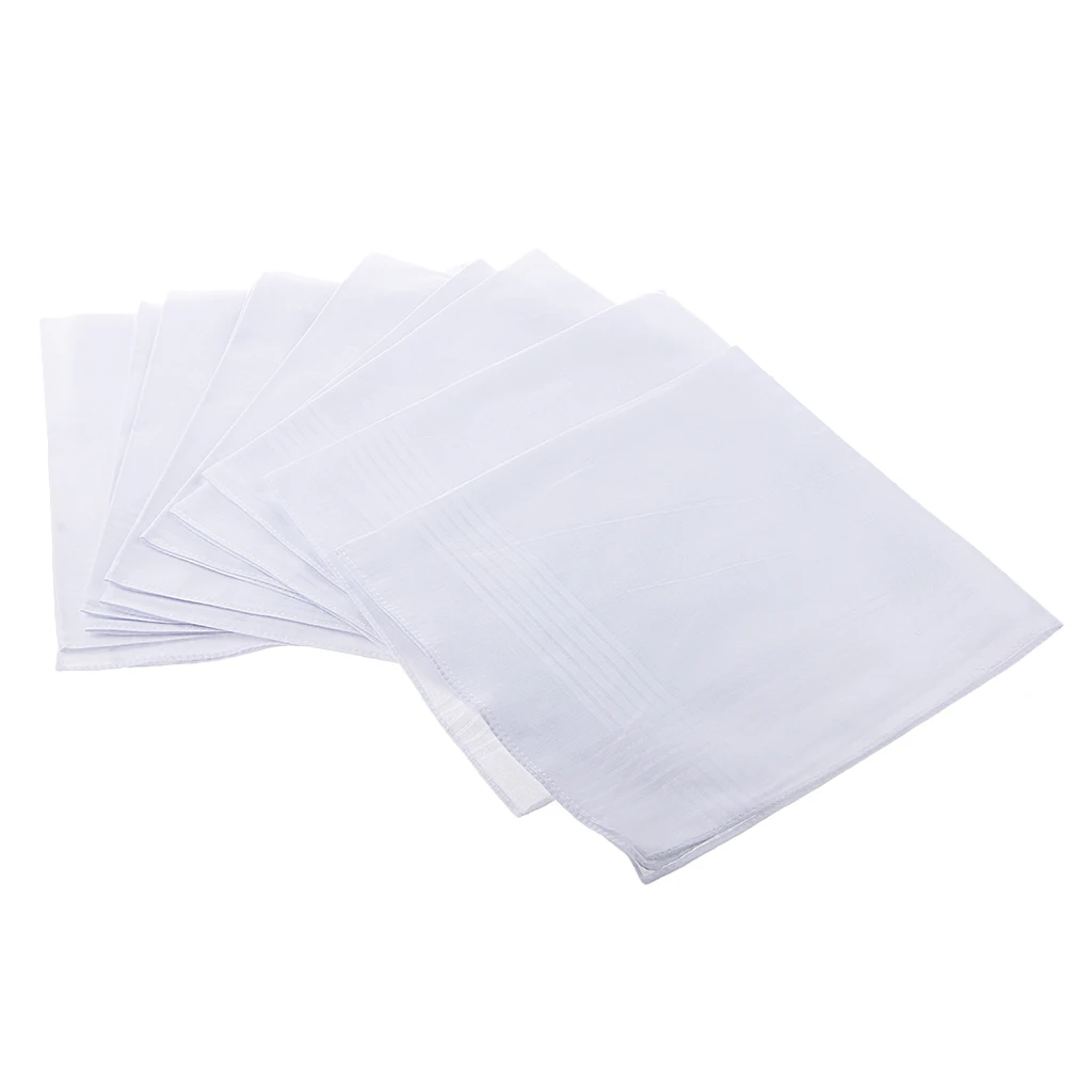  Pack of 12 Cotton Handkerchiefs Pocket Handkerchiefs Men Women Business Hanky Elegant Square Handke