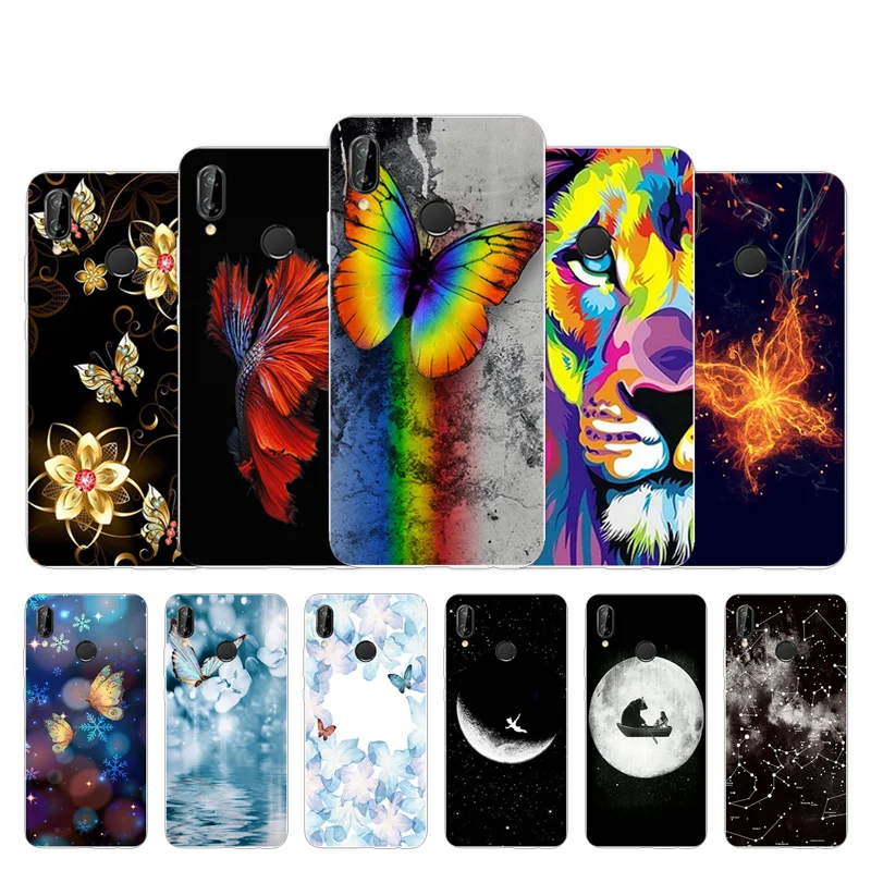 

for Huawei P20 Lite Gel Bumper Phone Cases Soft Silicone for Huawei Nova 3E Butter Design Flexible 5.84" Ruber Matte Fundas