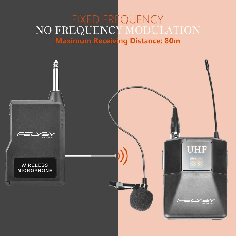 FELYBY Профессиональный UHF конференц беспроводной петличный микрофон для компьютера или обучения набор микрофона с приемником передатчик