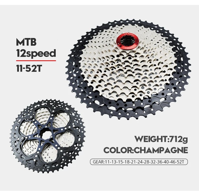 VG спортивный Сверхлегкий 12 Скоростей 11-50 T/52 T MTB велосипедная обгонная муфта звездочки велосипедная кассета cdg cog 12S Золотой горный велосипед свободное колесо