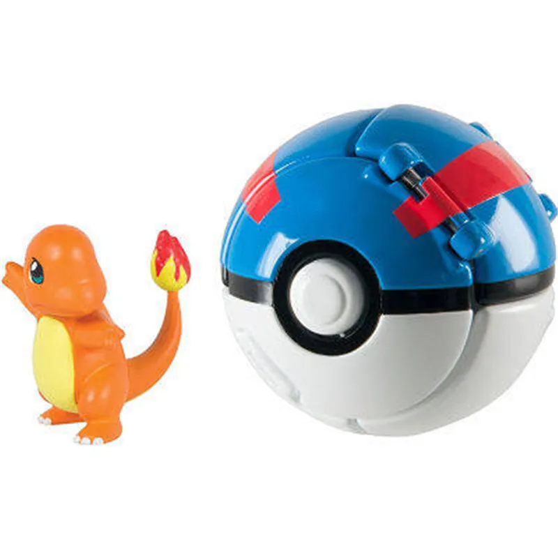 TAKARA TOMY фигурки POKEMON высотой 4 шт./компл. аниме Pika Бульбазавр Squirtle Charmander рисунок с мяч, двигающиеся фигурки, коллекция детские игрушки