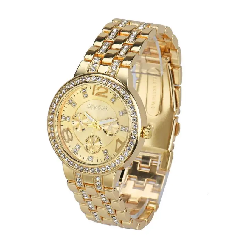 

Watch Women Clock Fashion Exquisite Luxury Crystal Quartz Rhinestone Crystal Wrist Watch Temperament Noble Hot Sale Popular C/4