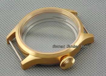 

43mm Sterile Sapphire Glass PVD Steel Watch Case Kit ST36 6497/6498 Movement Wristwatch Shell