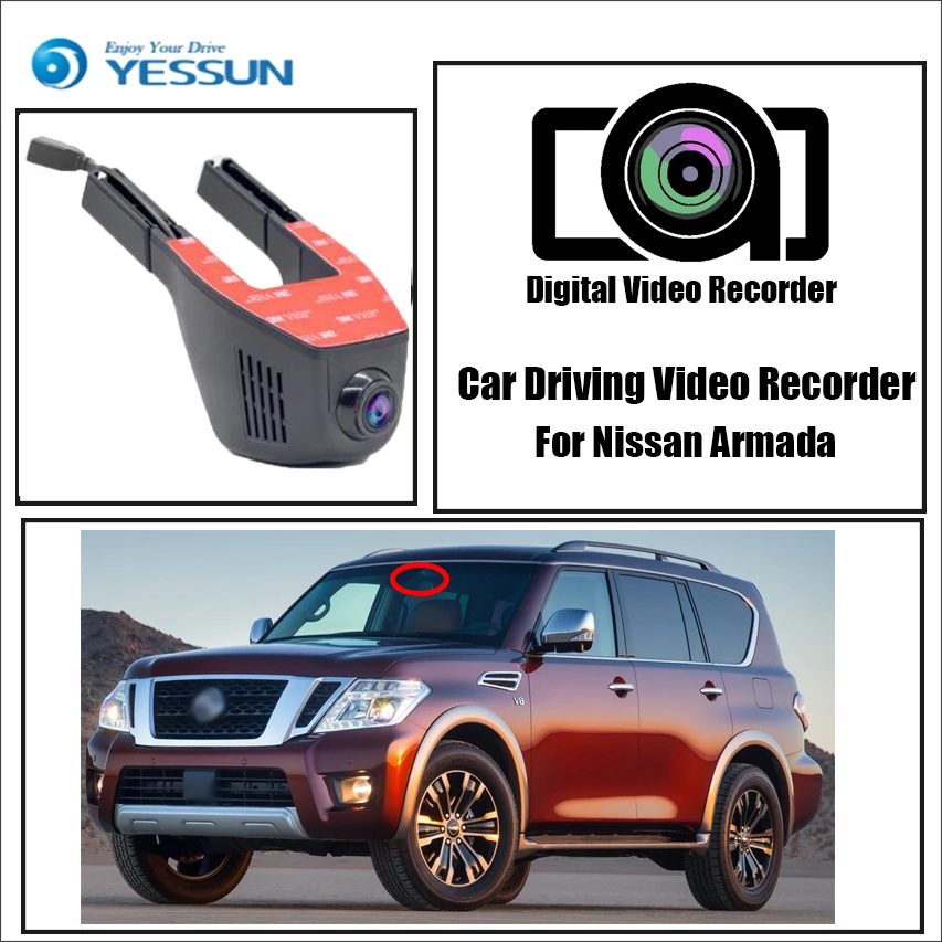 For Nissan Armada / Car Driving Video Recorder Wifi DVR Mini  Camera Black Box / Novatek 96658 FHD 1080P Dash Cam Night Vision