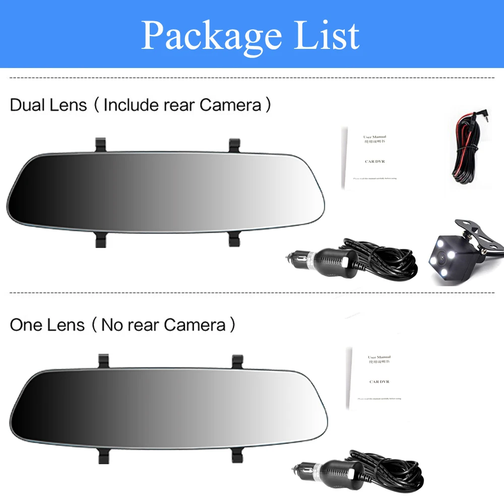 ADDKEY 7 дюймов Автомобильный видеорегистратор с сенсорным экраном камера 1080P двойной объектив Автомобильная камера s earview зеркало циклическая запись Автомобильный регистратор Dash cam