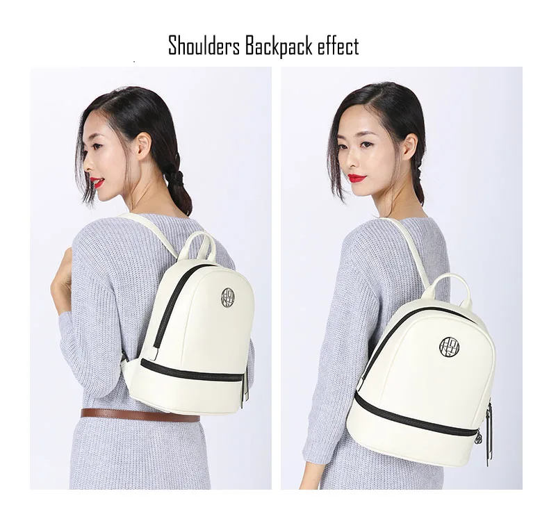Ladies Solid Shoulder Bags Women Genuine First Layer Cow Leather bag College Bag Female Casual Simple style Fashion Backpack       H51940034 (8)