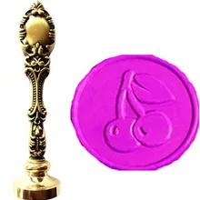 Винтажный вишневый лист изображение на заказ логотип роскошный воск печать штамп латунь Павлин металлическая ручка подарочный набор