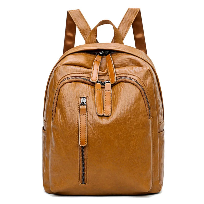 Fashion Women Backpack High Quality PU Leather Women Bag Vertical Zipper Bookbag For Teenage