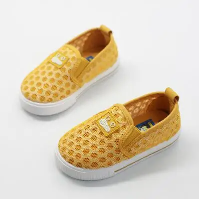 Bst-, летняя новая детская обувь для мальчиков и девочек, односетевая дышащая спортивная обувь, Повседневные детские маленькие кроссовки - Цвет: T06 yellow