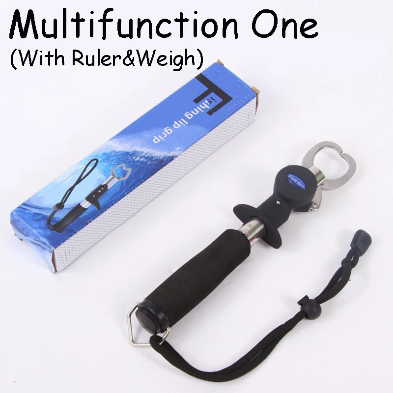 

Stainless Steel Fish Grip Grabber Fishing Lip Gripper Holder With Weight Scale Ruler Fishing Tools Accessories For Outdoor Sport