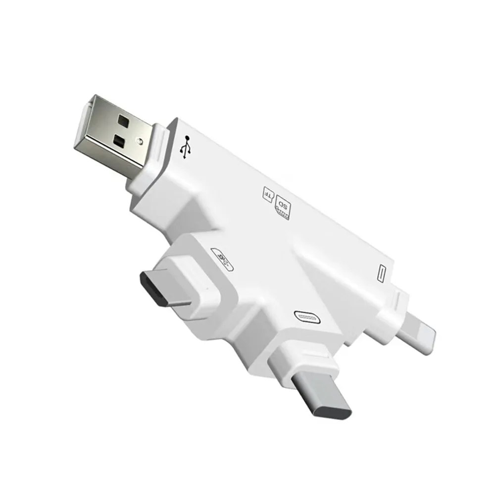 New 4 in 1 Micro SD TF Card Reader USB C Type C Adapter OTG Card 3
