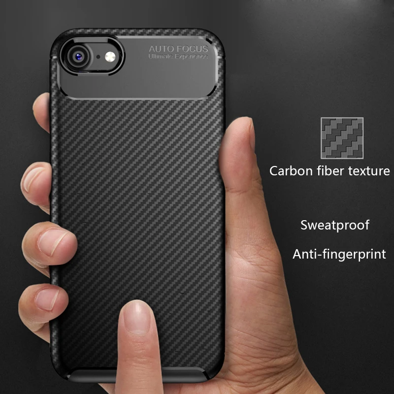 cheap Frosted Soft Armor Case For iPhone 6 6S 7 8 Plus Case Carbon Fiber TPU Protective Cover For iPhone X XS Max XR Cover Case P15
