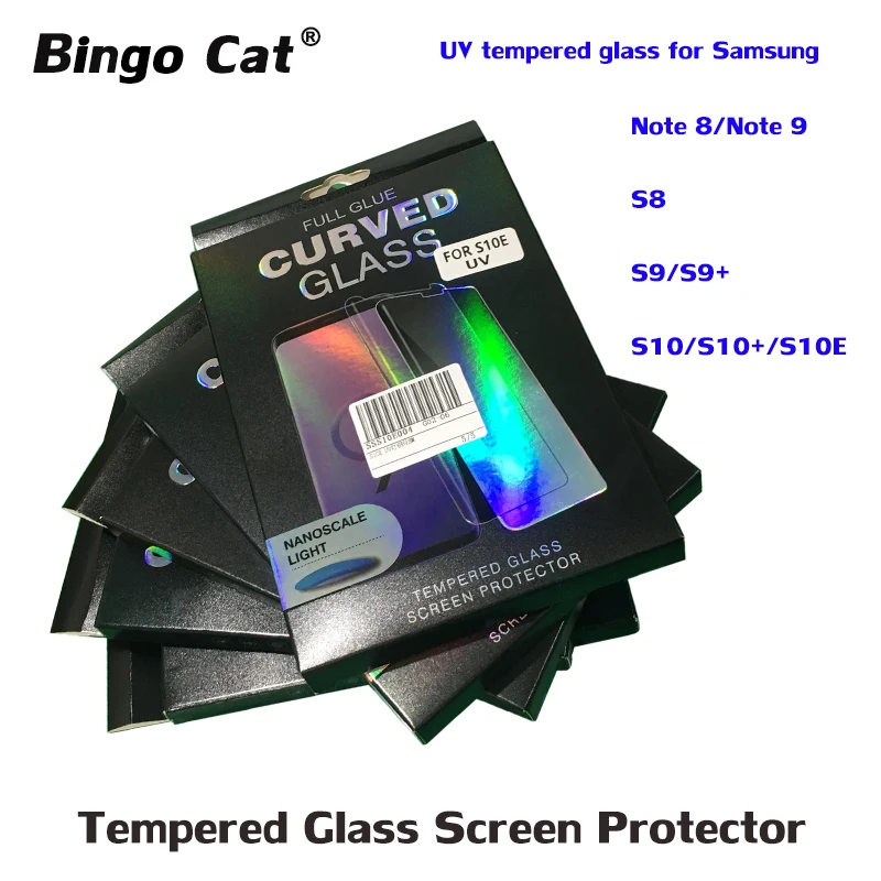 

UV Tempered Glass For Samsung Note 8 9 S8 S9 S10 plus S10E Note 10 Plus Full Liquid Glue Screen Protector Film