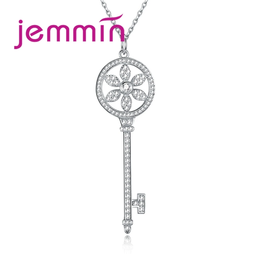 

Calssic Key Shape Bracelets With Flower 925 Sterling Silver High Quality Party Engagement Gift For Women Female Wholesale