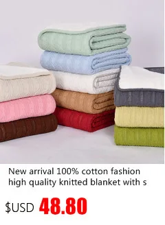 New arrival cotton fashion high quality knitted blanket with soft wool for sofa/bed/home beige/red/green/brown/gray color