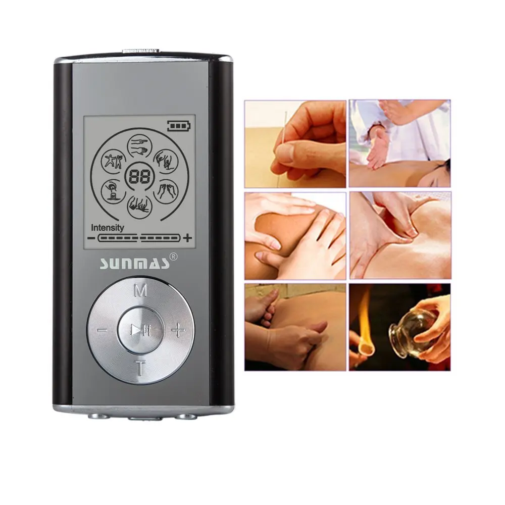 SUNMAS Sm9128 Body Electronic Muscle Stimulator Mini TENS Therapy Unit Back Neck Leg Pain Relief Massager (Black)2