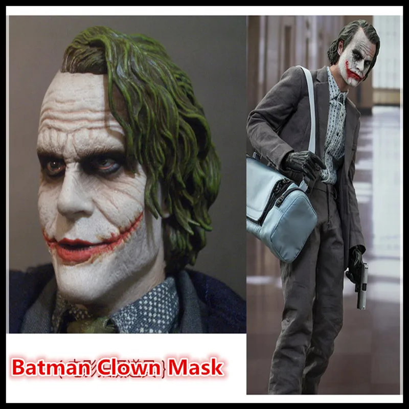 

Free shipping Movie Batman Joker Clown Bank Robber Mask Dark Knight Costume Halloween Masquerade Party Fancy Resin Masks Toys