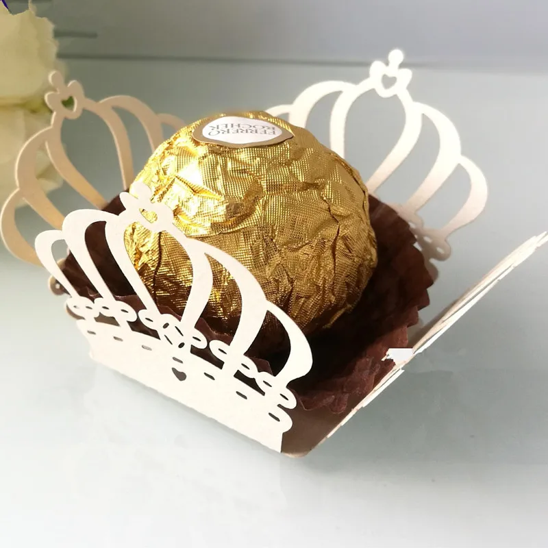 50 шт. полый шоколад Обертка новая корона цветы Таффи упаковочная коробка день рождения поставки Свадебный драги украшения