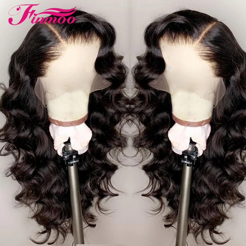 

Peruvian Remy Hair Body Wave Full Lace Human Hair Wigs Pre Plucked Hairline With Baby Hair Bleached Knots For Black Women Finmoo
