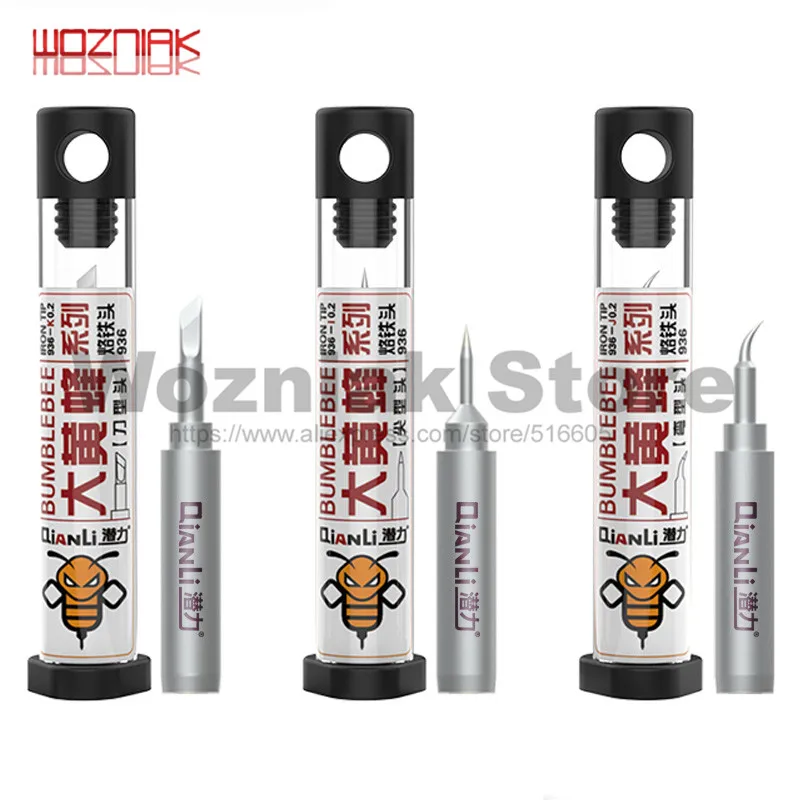 3PCS FULL SET QIANLI 936 универсальный тип утюга нагревательная головка наконечник бессвинцовый паяльник длительный срок службы для электропаяльника сварочная платформа - Цвет: 3PCS FULL SET