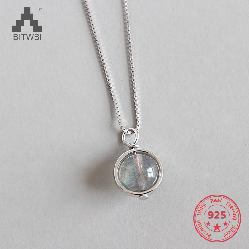 

S925 Sterling Silver Unique Handmade Natural Moonstone Necklace