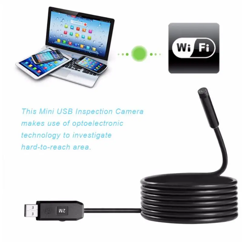 

5M 7mm Waterproof Endoscope Camera 6LED USB Handheld Working Inspection Borescope With side mirror For PC