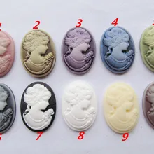 20 шт 18 мм x 25 мм 10 цветов Овальные Плоские с одной стороны смолы красоты головы Леди Подвеска с камеей найти, набор украшения телефона, DIY аксессуары ювелирные изделия