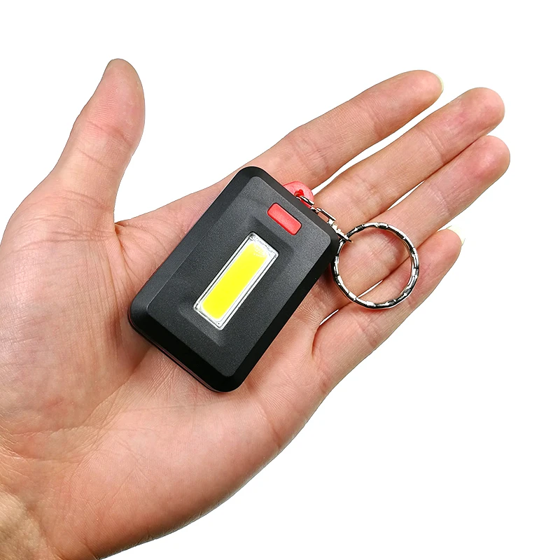 

Mini LED COB Flashlight Keychain Lamp Tactical 3-Mode Key Chain Lantern Powerful Pocket Keyring Torch Light For 3xAAA Battery