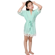 Высокое качество короткий халат-кимоно для модная детская одежда Свадебная вечеринка Халаты цветочный Рисунок Обувь