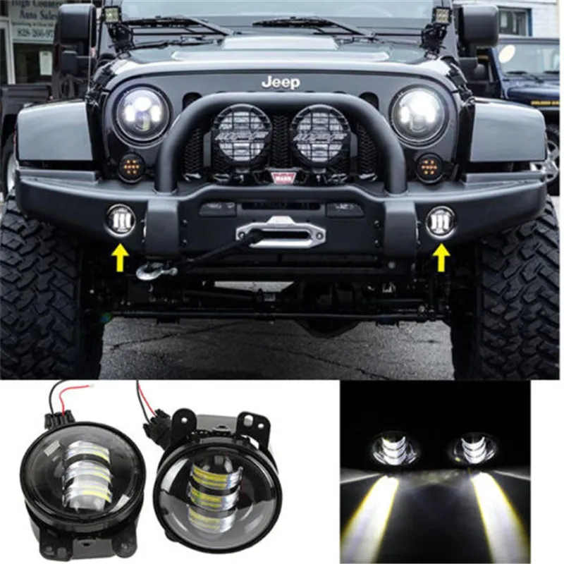 2 Шт./пара 4 Дюймов 30 Вт СВЕТОДИОДНЫЕ Противотуманные фары для Jeep Wrangler JK 07 ~ 14