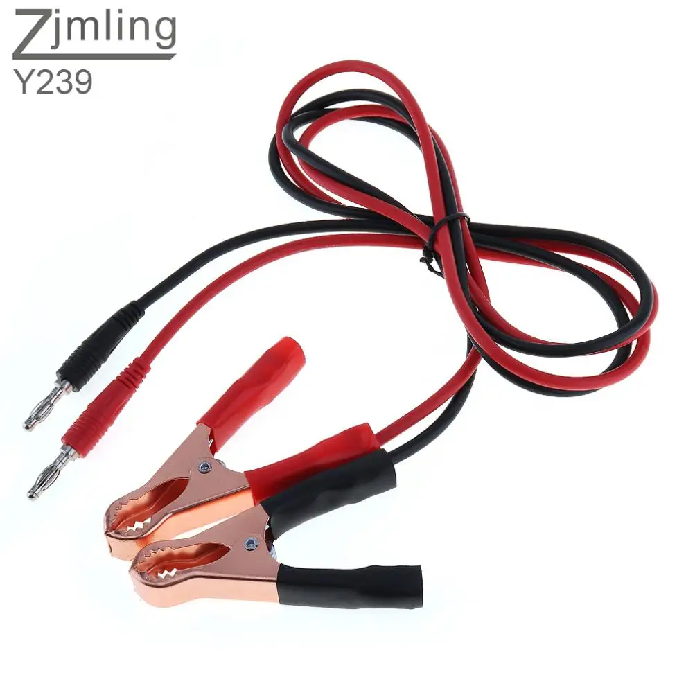 

2pcs Banana Plug Turn 80mm Alligator Clip Test Line with External Diameter and Pure Copper Core Wire for Power Supply Testing